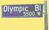 Olympic Blvd. street sign